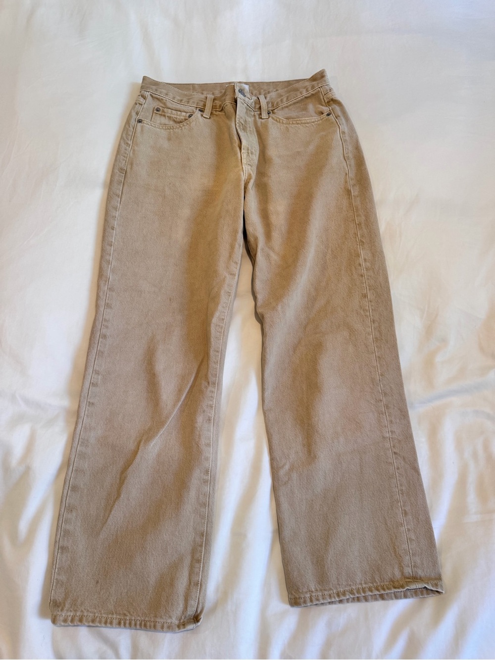 pistola Straight Leg Jeans in Light Olive - Picture 9 of 14